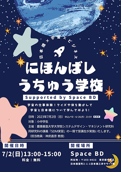 慶應義塾大学SDM研究科講義「システムデザイン・マネジメント実習」の授業の一環で「日本橋宇宙学校」内のコンテンツを担当しました。