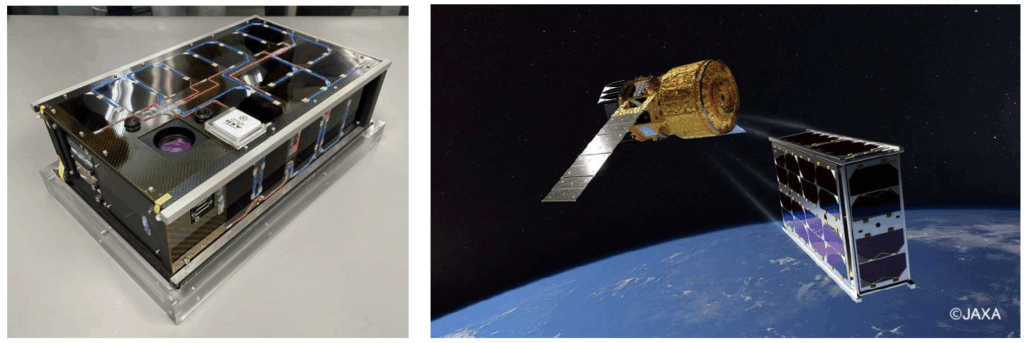 左:てんこう2(提供=日本大学 理工学部 奥山研究室) 右:HTV-X1(提供=JAXA)